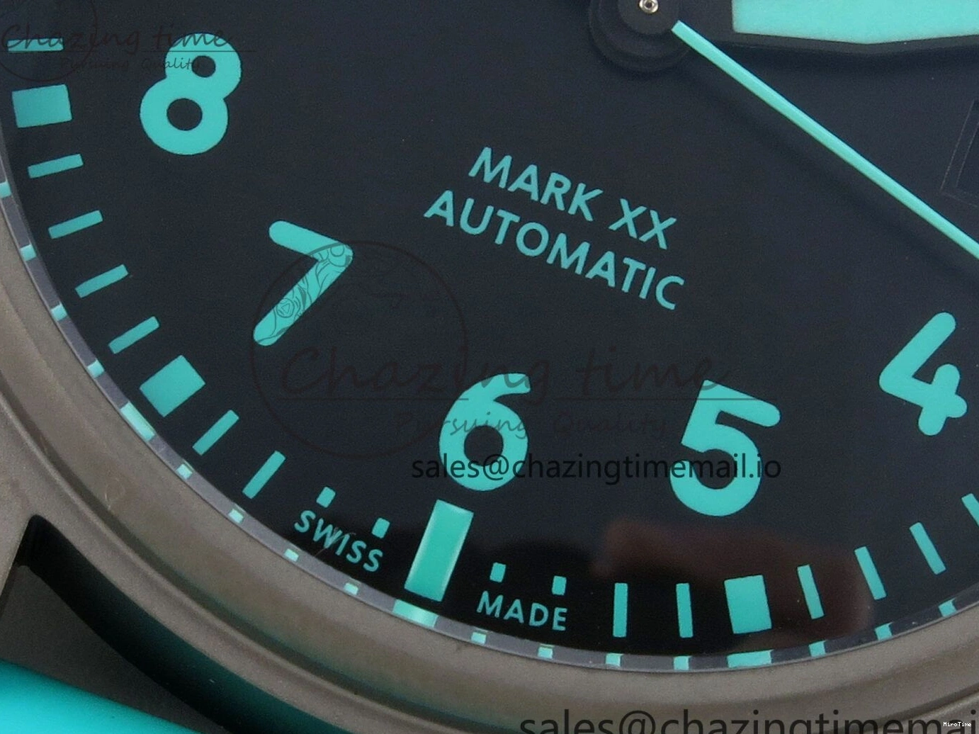 MIROTIME 0419 Pilot Mark XX BLSF 1:1 Best Edition Black Blue Dial on Blue Rubber Strap MIYOTA Sleek 6989